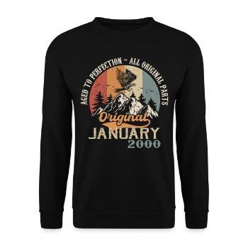 24 years of greatness since January 2000 - Unisex Sweatshirt - black - Front - Alina (178cm) & Michal (187cm)