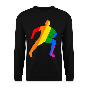 Rugby power in the rainbow - Unisex Sweatshirt - black - Front - Alina (178cm) & Michal (187cm)