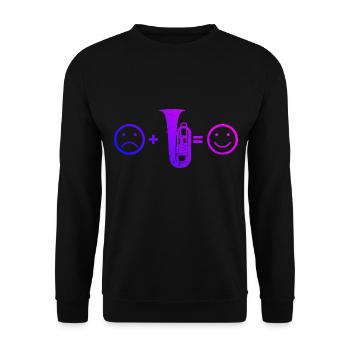 Damen Herren Tuba Tubaspielen Blasinstrument Tuba - Unisex Pullover - Schwarz - Vorne - Alina (178cm) & Michal (187cm)