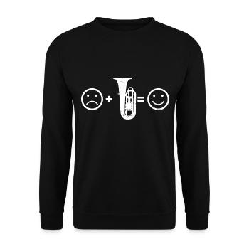 Herren Tubist Blasinstrument Tuba Tubaspielen - Unisex Pullover - Schwarz - Vorne - Alina (178cm) & Michal (187cm)