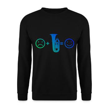 Tubaspielen Blasmusik Blasinstrument Tuba - Unisex Pullover - Schwarz - Vorne - Alina (178cm) & Michal (187cm)
