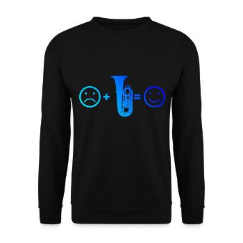 Tubist Blasmusik Blasinstrument Tuba Herren - Unisex Pullover - Schwarz - Vorne - Alina (178cm) & Michal (187cm)