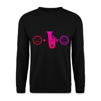 Blasmusik Damen Tubist Blasinstrument Tuba - Unisex Pullover - Schwarz - Vorne - Alina (178cm) & Michal (187cm)