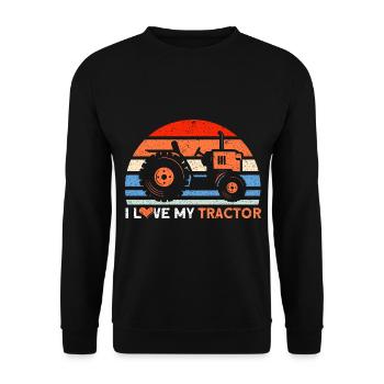 Traktor Landwirt Viehzüchter Geschenk - Unisex Pullover - Schwarz - Vorne - Alina (178cm) & Michal (187cm)
