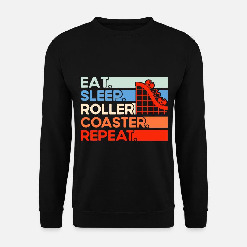 Vergnügungspark Holzachterbahn Themenpark Geschenk - Unisex Pullover - Schwarz