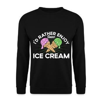 Je préfère profiter d’une glace à la crème glacée - Sweat-shirt Unisexe - noir - Devant - Alina (178cm) & Michal (187cm)