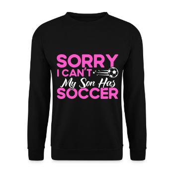 Sportfan Fußball Mama Sohn Geschenk - Unisex Pullover - Schwarz - Vorne - Alina (178cm) & Michal (187cm)