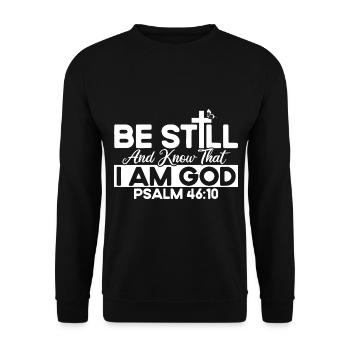 Inspiring Christian Religious Gift - Unisex Sweatshirt - black - Front - Alina (178cm) & Michal (187cm)