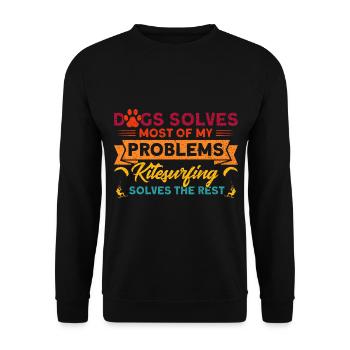 Kiteboarder Kitesurfer Kiten Kiteboard Geschenk - Unisex Pullover - Schwarz - Vorne - Alina (178cm) & Michal (187cm)
