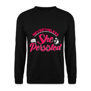 Rechte der Frauen Feministisch Ermächtigung Gesche - Unisex Pullover - Schwarz - Vorne - Alina (178cm) & Michal (187cm)