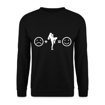 Muay Thai Boxing Femmes Boxe Thaï Boxeuse Thaï - Sweat-shirt Unisexe - noir - Devant - Alina (178cm) & Michal (187cm)