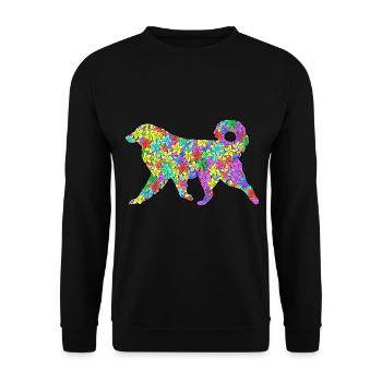 Pyrenäen-Sennenhund, vollständig anpassbar nach Wunsch - Unisex Pullover - Schwarz - Vorne - Alina (178cm) & Michal (187cm)