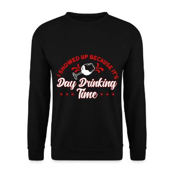 Day Drinking Wine Glasses Drinking Gift - Unisex Sweatshirt - black - Front - Alina (178cm) & Michal (187cm)
