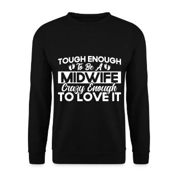 Obstetrician Midwife LD Work Gift - Unisex Sweatshirt - black - Front - Alina (178cm) & Michal (187cm)