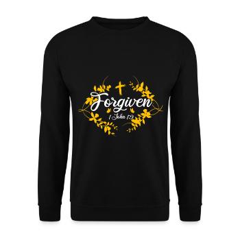 Jesus God Bible Verse Inspiring Gift - Unisex Sweatshirt - black - Front - Alina (178cm) & Michal (187cm)