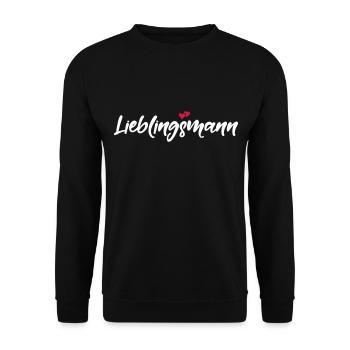 Lieblingsmann bester Mann Ehemann Spruch Geschenk - Unisex Pullover - Schwarz - Vorne - Alina (178cm) & Michal (187cm)