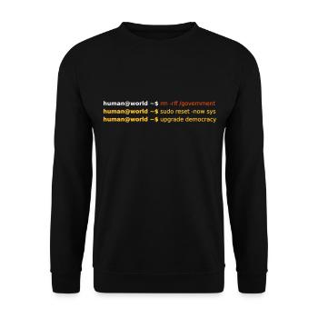 sudo reset - Unisex Pullover - Schwarz - Vorne - Alina (178cm) & Michal (187cm)