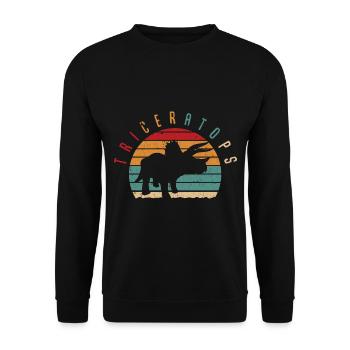 Cool dinosaure garçons Vintage Tricératops - Sweat-shirt Unisexe - noir - Devant - Alina (178cm) & Michal (187cm)