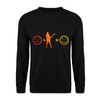 Damen Egitarre Guitar akustische gitarre - Unisex Pullover - Schwarz - Vorne - Alina (178cm) & Michal (187cm)