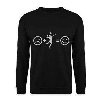 Faustball Herren Faustballspieler Fistball - Unisex Pullover - Schwarz - Vorne - Alina (178cm) & Michal (187cm)