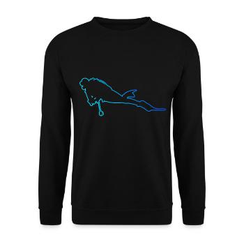 Free Dive Scuba Tauchen Diving Tauchen - Unisex Pullover - Schwarz - Vorne - Alina (178cm) & Michal (187cm)
