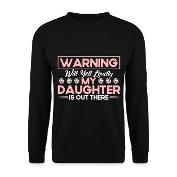 Fußball Mama Tochter Mutter Geschenk - Unisex Pullover - Schwarz - Vorne - Alina (178cm) & Michal (187cm)