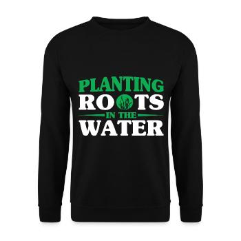 Water Gardener Planting Roots in Water Gift - Unisex Sweatshirt - black - Front - Alina (178cm) & Michal (187cm)