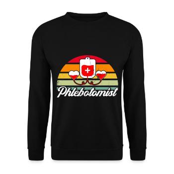 Blood Sampling Phlebotomist Phlebotomy Laboratory Geschen - Unisex Sweatshirt - black - Front - Alina (178cm) & Michal (187cm)