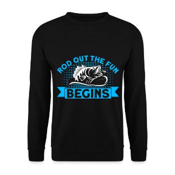 Sortie de la canne et le plaisir commence Cadeau de pêche - Sweat-shirt Unisexe - noir - Devant - Alina (178cm) & Michal (187cm)