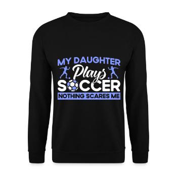 Mutter Sportfan Fußball Geschenk - Unisex Pullover - Schwarz - Vorne - Alina (178cm) & Michal (187cm)