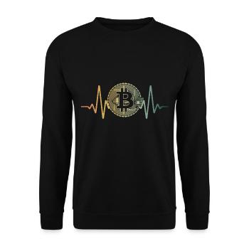 Heartbeat Bitcoin Idée cadeau - Sweat-shirt Unisexe - noir - Devant - Alina (178cm) & Michal (187cm)