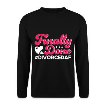 Scheidung Ex Partner Auflösung der Ehe Geschenk - Unisex Pullover - Schwarz - Vorne - Alina (178cm) & Michal (187cm)