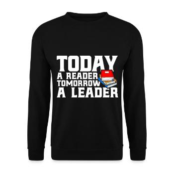 Today a reader tomorrow a guide read book - Unisex Sweatshirt - black - Front - Alina (178cm) & Michal (187cm)