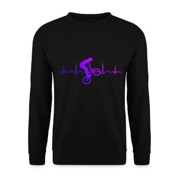 bmx cycling bmx bicycle ladies bmx boys - Unisex Sweatshirt - black - Front - Alina (178cm) & Michal (187cm)