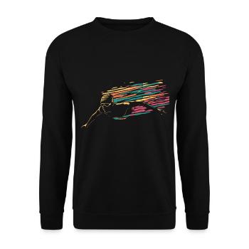 Schwimmen Schwimmer Retro Vintage - Unisex Pullover - Schwarz - Vorne - Alina (178cm) & Michal (187cm)