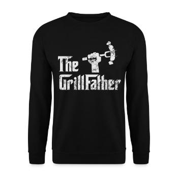 the grillfather grilling retro - Unisex Sweatshirt - black - Front - Alina (178cm) & Michal (187cm)