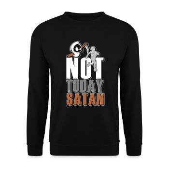 Pas aujourd'hui Satan jogging cadeau de course - Sweat-shirt Unisexe - noir - Devant - Alina (178cm) & Michal (187cm)