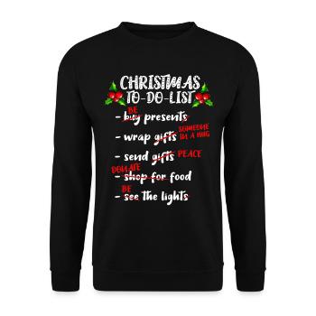 Noël à faire la liste Avent Noël Nicholas - Sweat-shirt Unisexe - noir - Devant - Alina (178cm) & Michal (187cm)