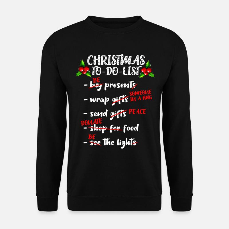 Christmas to do List Advent Weihnachten Nikolaus - Unisex Pullover - Schwarz