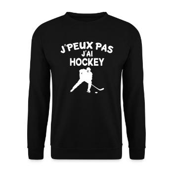 Ich kann nicht hockey. - Unisex Pullover - Schwarz - Vorne - Alina (178cm) & Michal (187cm)