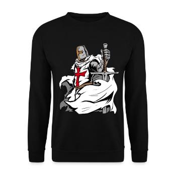 L’épée des Templiers Croix Deus Vult - Sweat-shirt Unisexe - noir - Devant - Alina (178cm) & Michal (187cm)