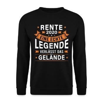 Rente 2020 Legende verlässt Gelände Geschenk - Unisex Pullover - Schwarz - Vorne - Alina (178cm) & Michal (187cm)
