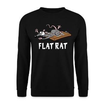 Flat Rat - Unisex Pullover - Schwarz - Vorne - Alina (178cm) & Michal (187cm)