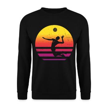 Volleyballspieler Damen Herren Volley Volleyball - Unisex Pullover - Schwarz - Vorne - Alina (178cm) & Michal (187cm)