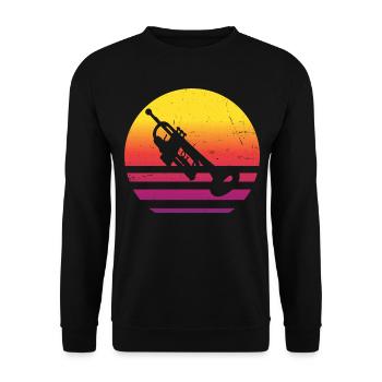 Trompeter Trompeten Spieler Herren Damen - Unisex Pullover - Schwarz - Vorne - Alina (178cm) & Michal (187cm)