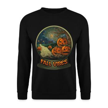 Halloween Pumpkin Horror - Unisex Sweatshirt - black - Front - Alina (178cm) & Michal (187cm)