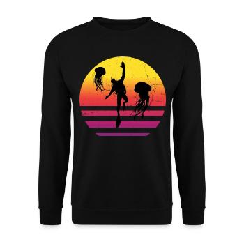 Plongée Plongée Dames Plongée sous-marine Plongeurs - Sweat-shirt Unisexe - noir - Devant - Alina (178cm) & Michal (187cm)