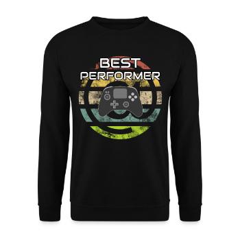 BEST PERFORMER @ Controller Gaming Videospiele - Unisex Pullover - Schwarz - Vorne - Alina (178cm) & Michal (187cm)