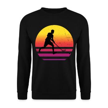 Hockey Unihockeyspielen Salibandy Innebandy - Unisex Pullover - Schwarz - Vorne - Alina (178cm) & Michal (187cm)