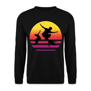 Course libre Cours Femmes Coureur libre Hommes - Sweat-shirt Unisexe - noir - Devant - Alina (178cm) & Michal (187cm)